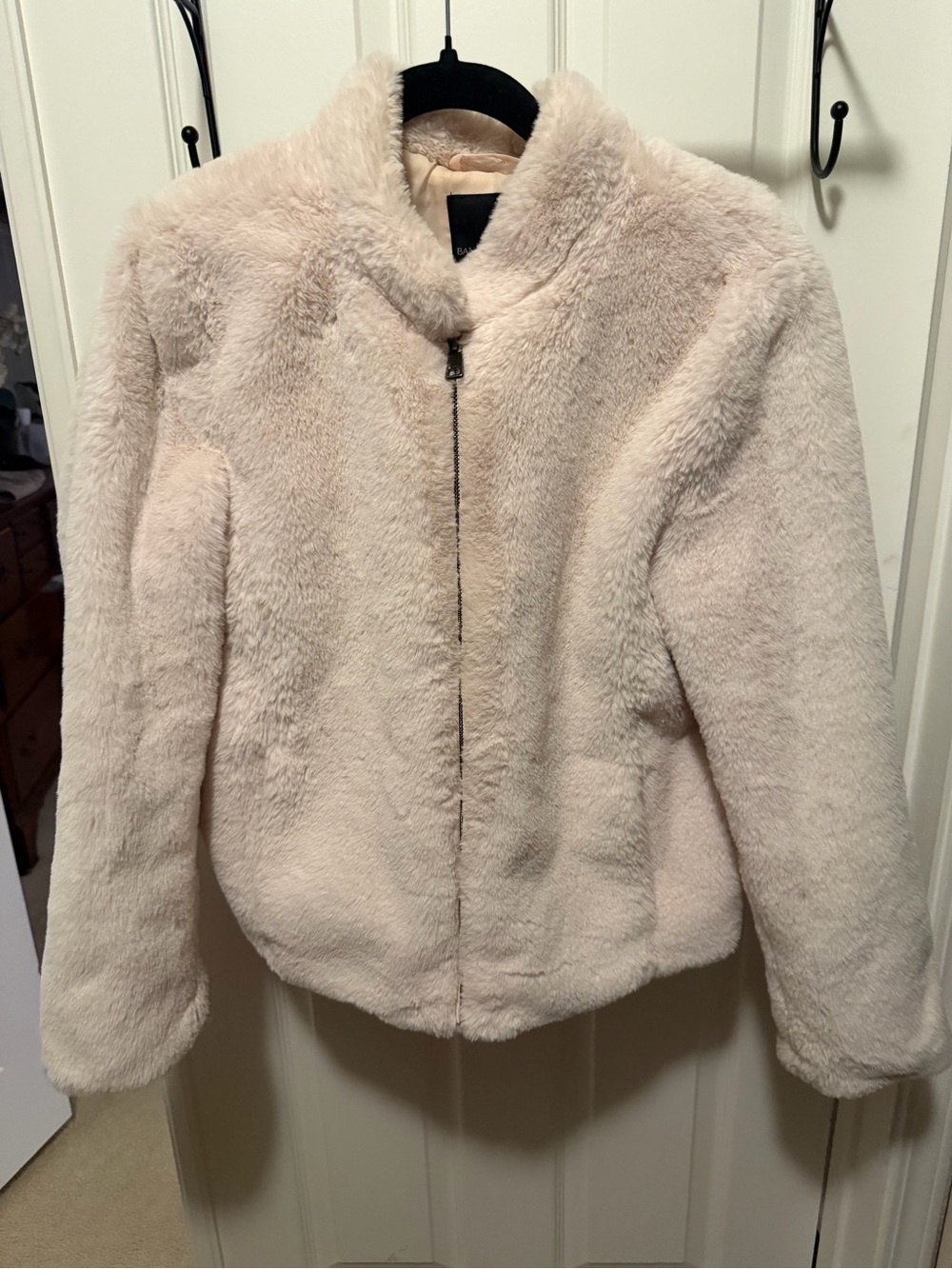 Banana Republic Fuzzy Zip Jacket Pink Size Medium